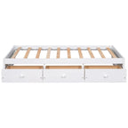 Twin Size Wooden Platform Bed with 3 Drawers