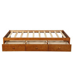 Twin Size Wooden Platform Bed with 3 Drawers