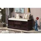 Banc de rangement moderne avec 2 tiroirs de rangement et 2 portes d'armoire, coussin amovible pour entrée et salon