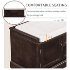 Banc de rangement moderne avec 2 tiroirs de rangement et 2 portes d'armoire, coussin amovible pour entrée et salon