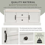 Banc de rangement moderne avec 2 tiroirs de rangement et 2 portes d'armoire, coussin amovible pour entrée et salon