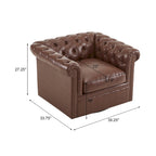 Christopher Knight Home - Chesterfield Swivel Club Chair with Deep Button Tufting and 360-Degree Rotation