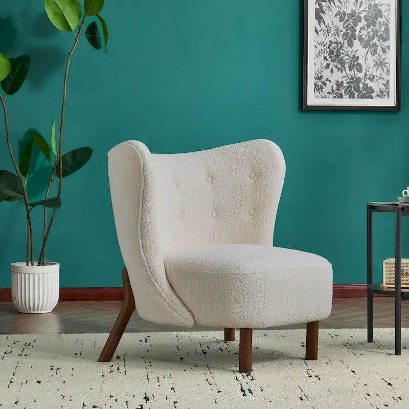 Christopher Knight Home - Camille Modern Upholstered Armless Accent Chair with Plush Seating and Solid Wood Frame
