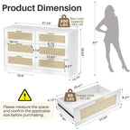 6 Drawers Rattan Dresser