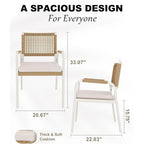 Outdoor Dining Chairs Set of 2, Patio Wicker Chairs with Cushions