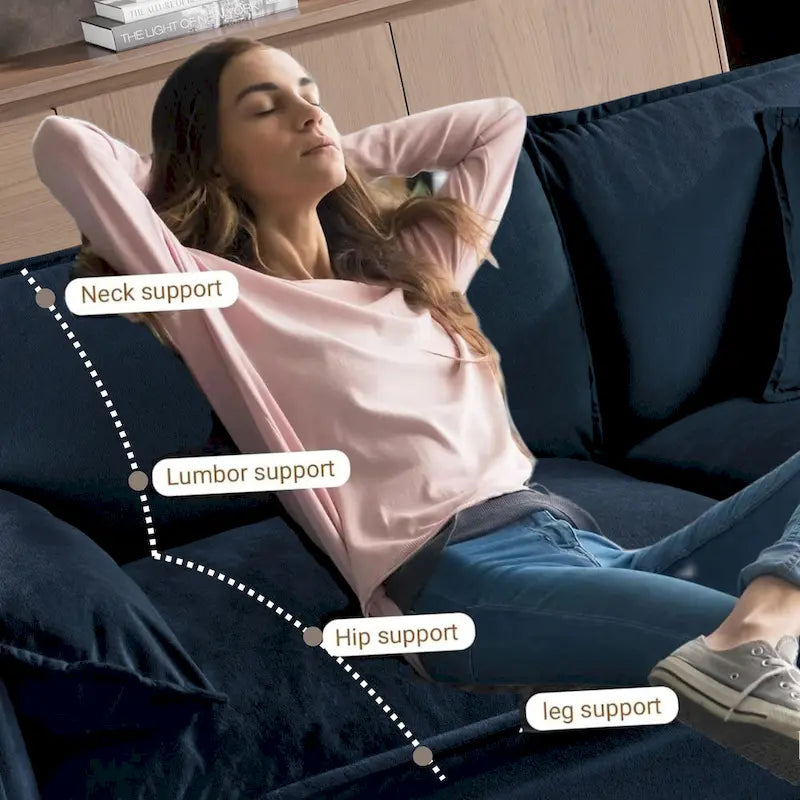 Ensemble de canapés 2 places en chenille « Cloud » de 192 cm avec assise profonde et 4 oreillers