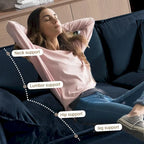 Ensemble de canapés 2 places en chenille « Cloud » de 192 cm avec assise profonde et 4 oreillers