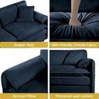 Ensemble de canapés 2 places en chenille « Cloud » de 192 cm avec assise profonde et 4 oreillers