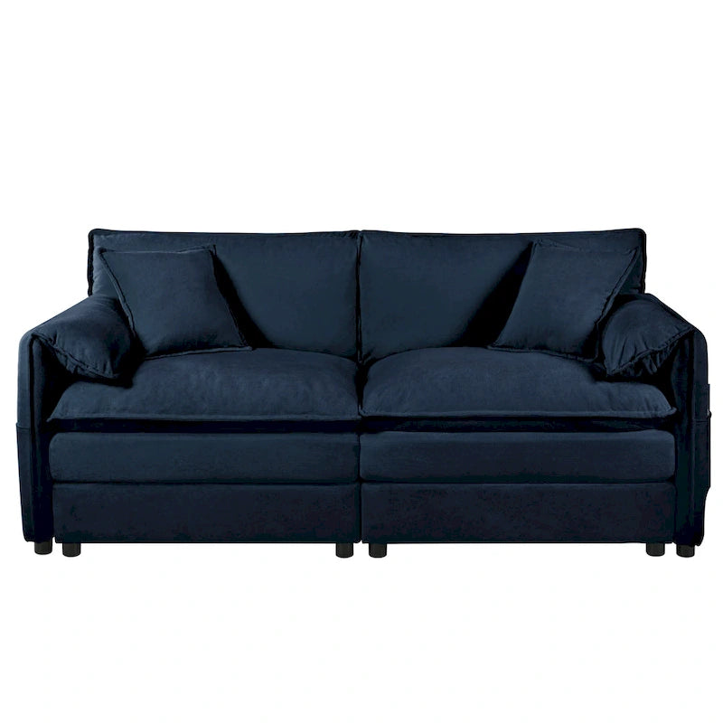 Ensemble de canapés 2 places en chenille « Cloud » de 192 cm avec assise profonde et 4 oreillers