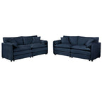 Ensemble de canapés 2 places en chenille « Cloud » de 192 cm avec assise profonde et 4 oreillers