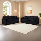 Ensemble de canapés 2 places en chenille « Cloud » de 192 cm avec assise profonde et 4 oreillers