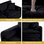 Ensemble de canapés 2 places en chenille « Cloud » de 192 cm avec assise profonde et 4 oreillers
