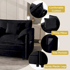Ensemble de canapés 2 places en chenille « Cloud » de 192 cm avec assise profonde et 4 oreillers