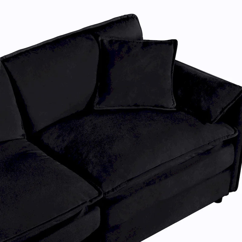 Ensemble de canapés 2 places en chenille « Cloud » de 192 cm avec assise profonde et 4 oreillers