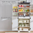Armoire de rangement moderne de 183 cm de hauteur avec 4 portes et cannelures