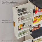 Armoire de rangement moderne de 183 cm de hauteur avec 4 portes et cannelures
