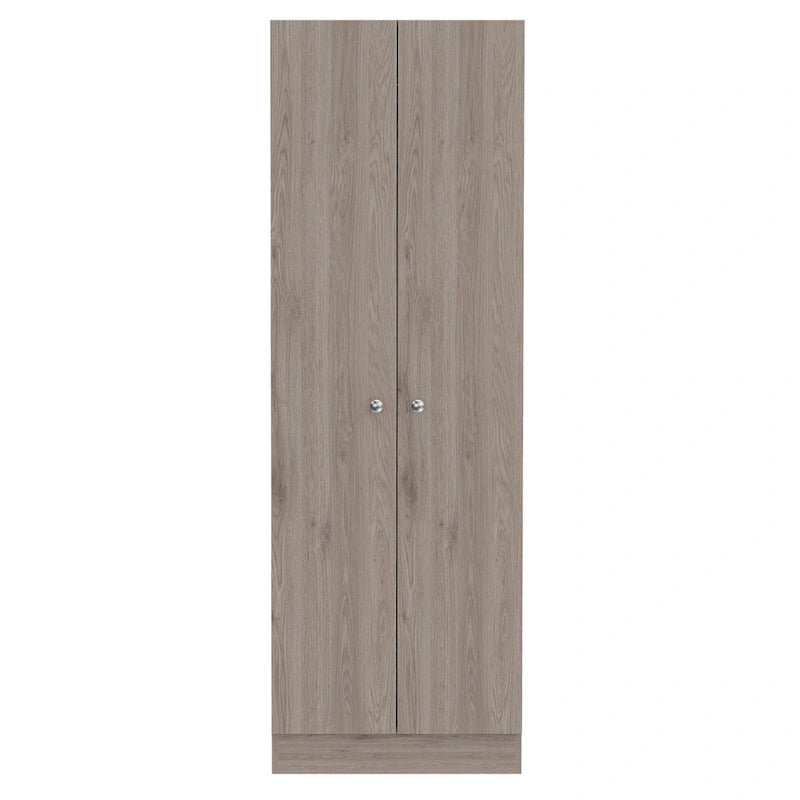HomeRoots 71 Light Gray Wood Pantry Or Storage Closet - 23.6' X '70.8' X '11.8