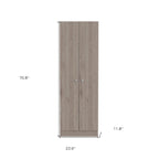 HomeRoots 71 Light Gray Wood Pantry Or Storage Closet - 23.6' X '70.8' X '11.8