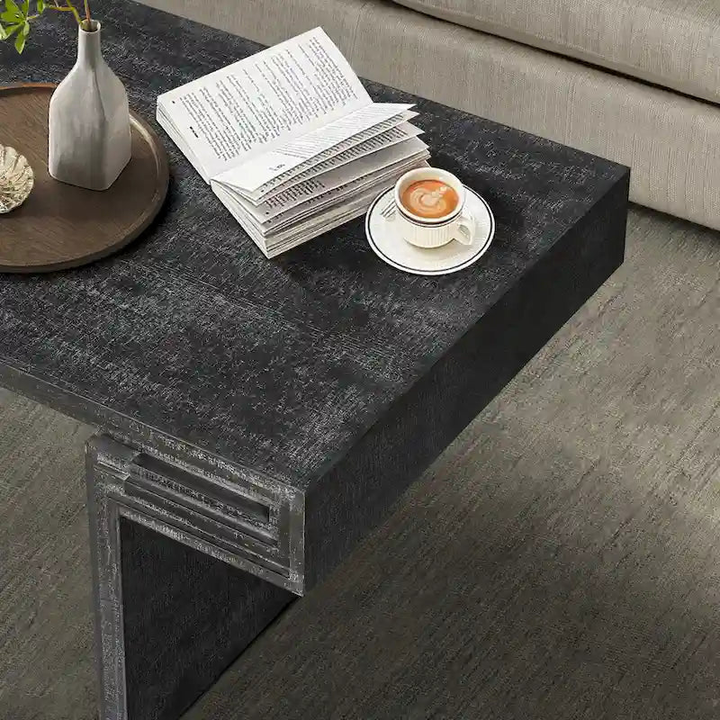 Premium Vintage Industrial Coffee Table with Double-Tier Structure for Living and Office Spaces