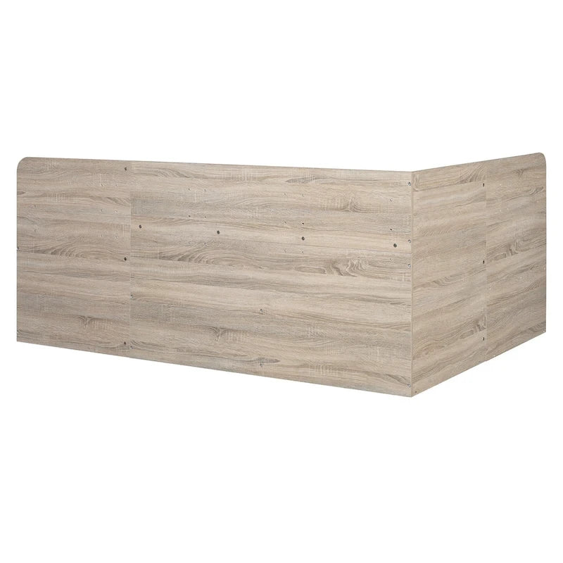 Cadre de lit de repos en bois avec rangements, en forme de L, avec 3 tiroirs de rangement et 3 compartiments de rangement intégrés