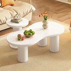 Ensemble de 2 tables basses gigognes Cloud avec petite table d'appoint ronde
