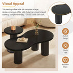 Ensemble de 2 tables basses gigognes Cloud avec petite table d'appoint ronde