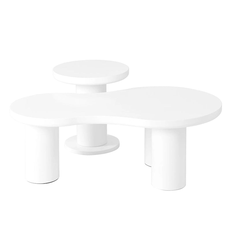 Ensemble de 2 tables basses gigognes Cloud avec petite table d'appoint ronde