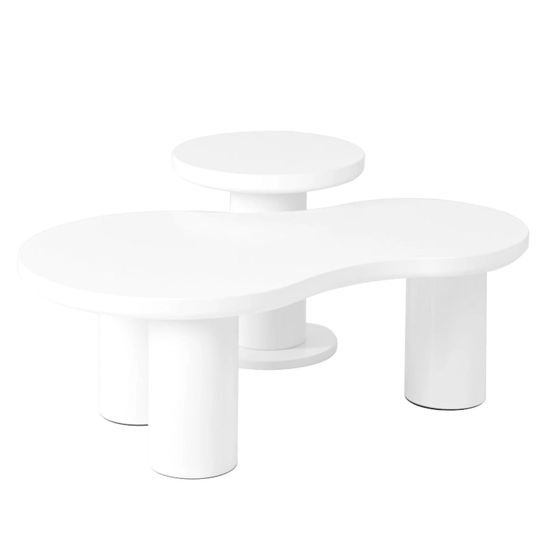 Ensemble de 2 tables basses gigognes Cloud avec petite table d'appoint ronde
