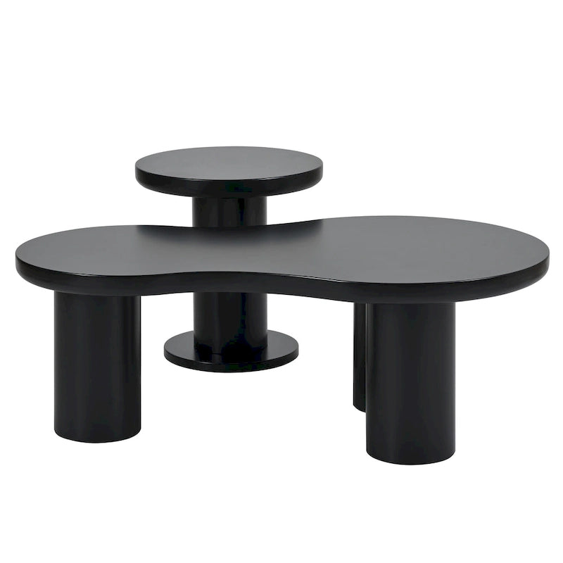 Ensemble de 2 tables basses gigognes Cloud avec petite table d'appoint ronde