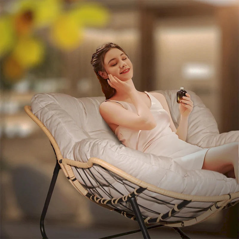 Egg Rocking Chair with Rattan Design
