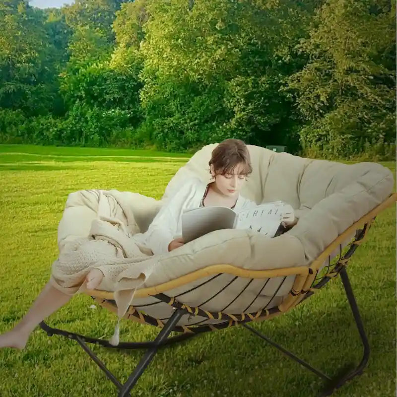 Egg Rocking Chair with Rattan Design