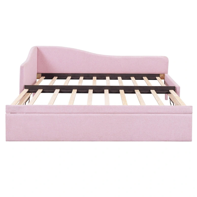 Twin L-Shaped Daybed with Pop-Up Trundle
