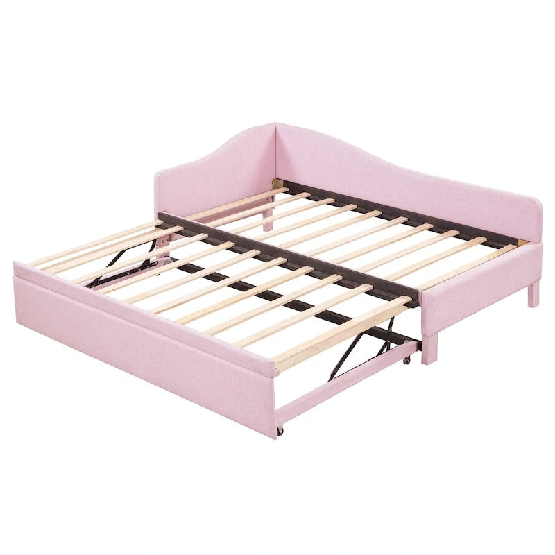 Twin L-Shaped Daybed with Pop-Up Trundle