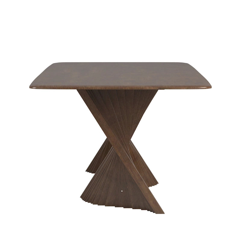Norvik Wave Base Wood Dining Table by iNSPIRE Q Modern