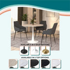 Bristol 31 Modern Round Dining Table with Sintered Stone Top & White Stainless Steel Pedestal Base for Dining Room and Kitchen
