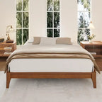 Cadre de lit plateforme en bois de bambou massif Harper&Bright Designs