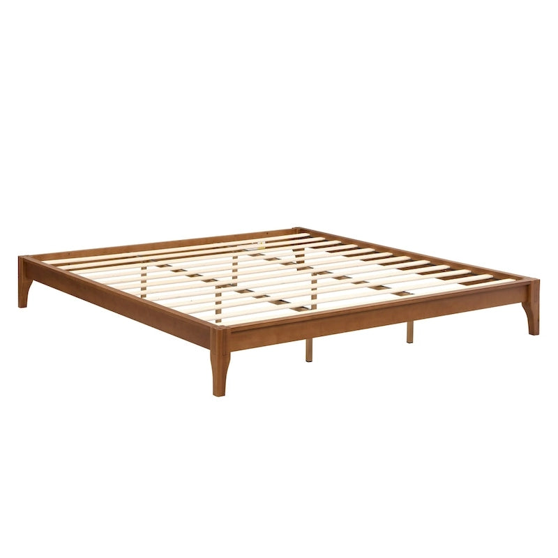 Cadre de lit plateforme en bois de bambou massif Harper&Bright Designs