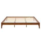 Cadre de lit plateforme en bois de bambou massif Harper&Bright Designs