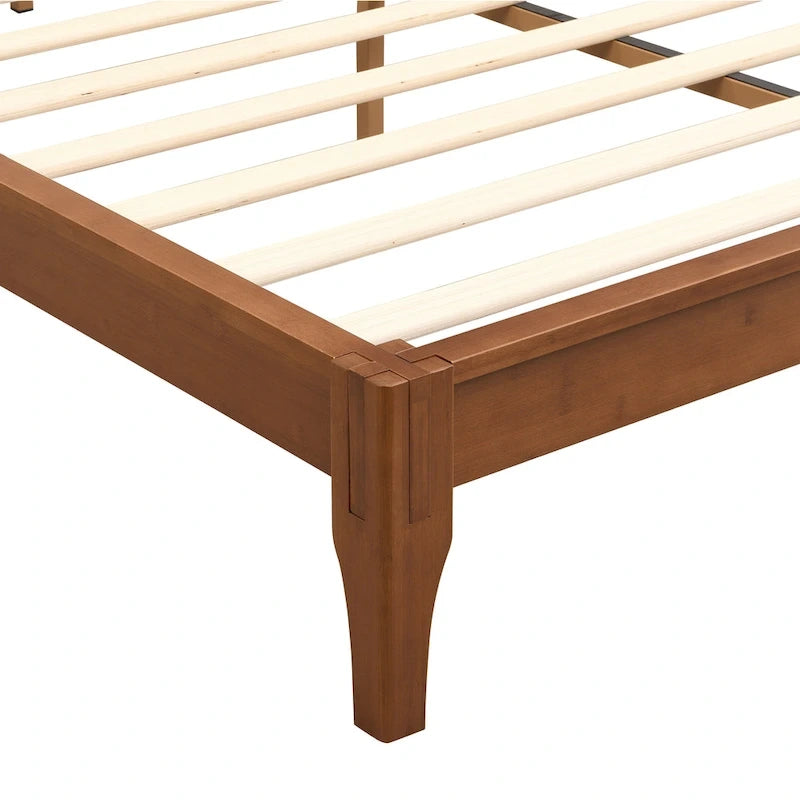 Cadre de lit plateforme en bois de bambou massif Harper&Bright Designs