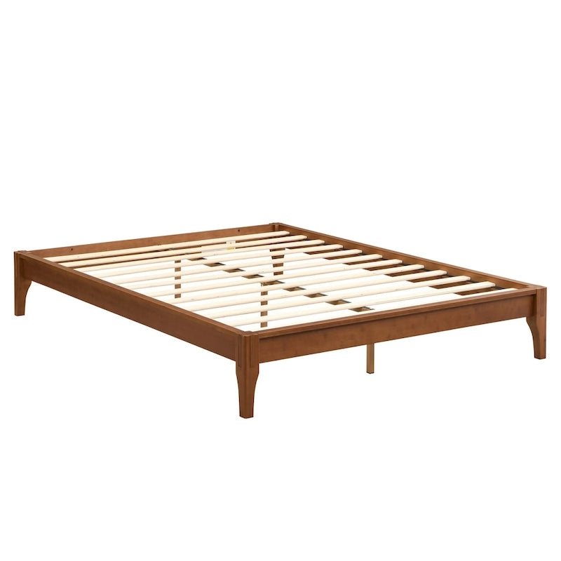 Cadre de lit plateforme en bois de bambou massif Harper&Bright Designs
