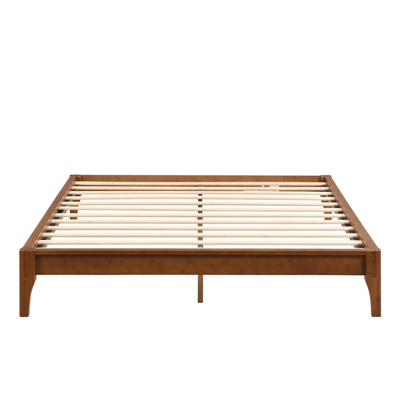Cadre de lit plateforme en bois de bambou massif Harper&Bright Designs