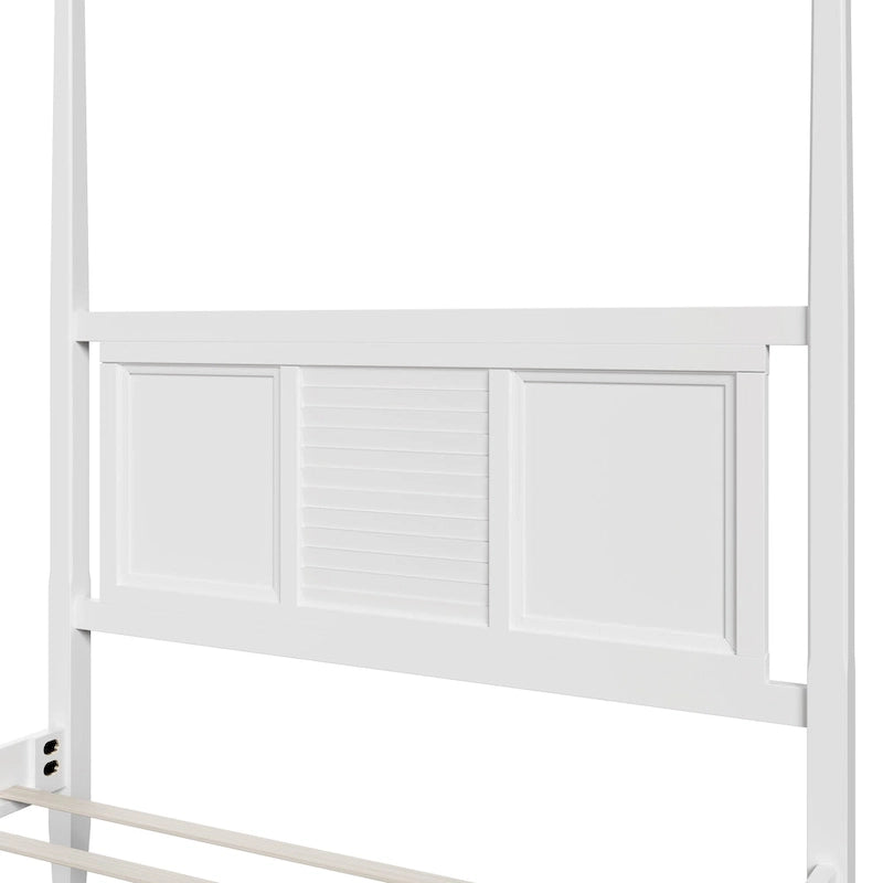 Queen Solid Pine Four Poster Bed with 75 Tall Frame