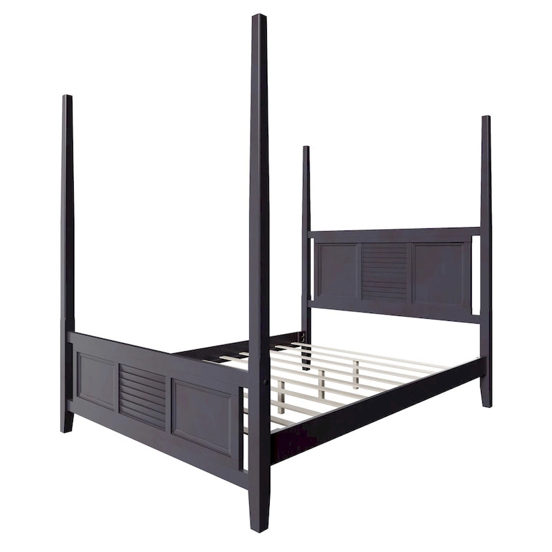 Queen Solid Pine Four Poster Bed with 75 Tall Frame