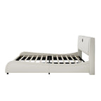 King LED Bed Frame with Bluetooth Speakers & Leather Upholstery