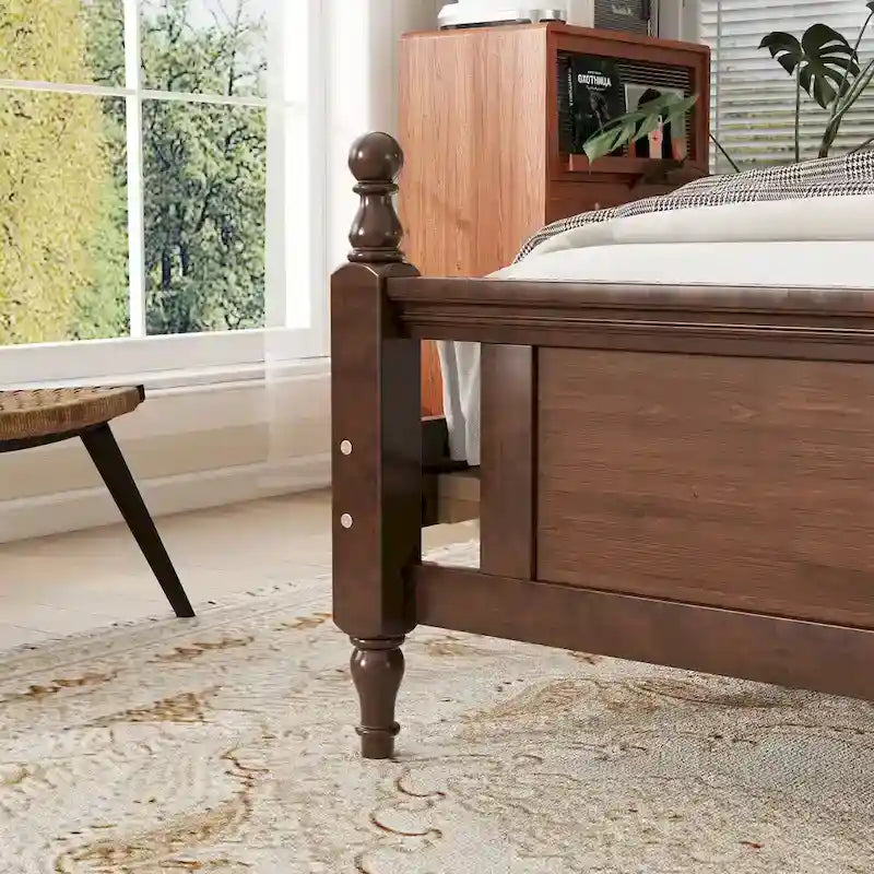 Queen Platform Bed with Upholstered Headboard & Hidden Storage