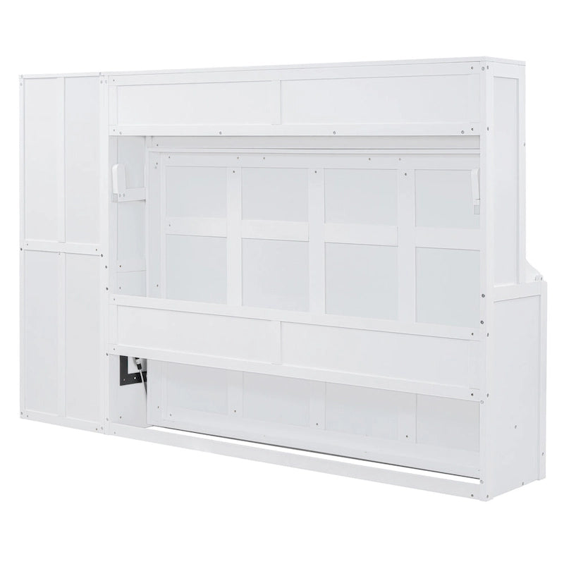 Full/Queen Smart Murphy Bed with Wardrobe & Storage, Space-Saving System