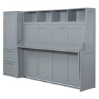 Full/Queen Smart Murphy Bed with Wardrobe & Storage, Space-Saving System