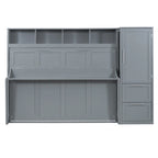 Full/Queen Smart Murphy Bed with Wardrobe & Storage, Space-Saving System