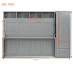 Full/Queen Smart Murphy Bed with Wardrobe & Storage, Space-Saving System