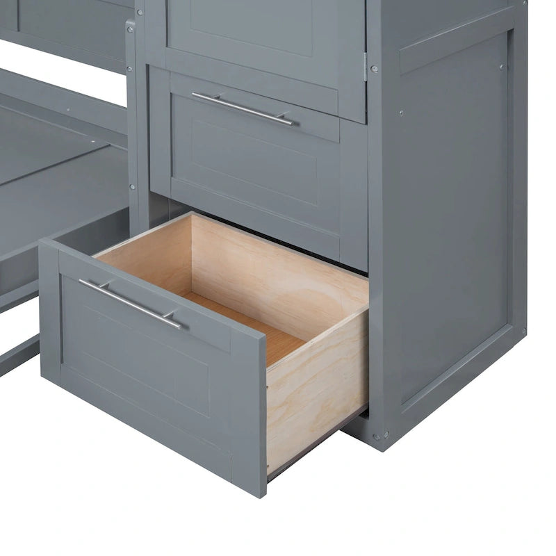 Full/Queen Smart Murphy Bed with Wardrobe & Storage, Space-Saving System